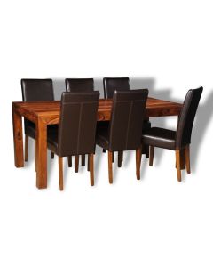 Large Cube Dining Table & 6 Barcelona Chairs 