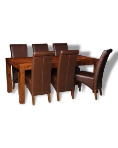 Cuba 180cm DIning Table & 6 Rollback Dining Chairs