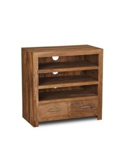 Cube Natural 3 Shelf Media Unit - In Stock