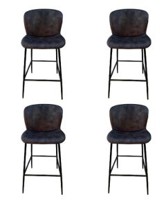 Chracoal Grey Velvet Bar Stools