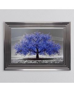 Navy Cherry Tree Framed Art - In Stock