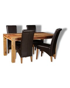 Cube Light Dining Table & 4 Rollback Chairs