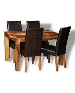Small Cube Light Dining Table & 4 Barcelona Chairs