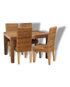 Cube Natural 120cm Dining Table & 4 Havana Chairs (3 Styles) - In Stock