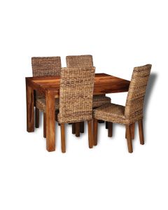 Small Cuba Dining Table and 4 Rattan Chairs