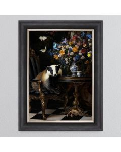Curiosity Badger Framed Art - In Stock