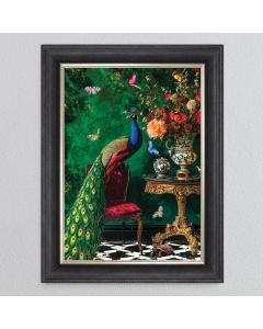 Curiosity Peacock Framed Art - In Stock