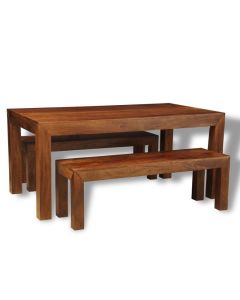 Dakota 180cm Dining Table & 2 Large Benches