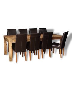 Dakota Light 220cm Dining Table & 8 Barcelona Chairs