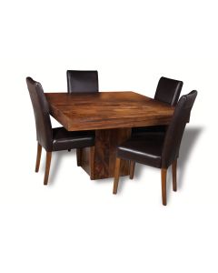 Dakota Cube Dining Table & 4 Barcelona Chairs : Barcelona - Brown