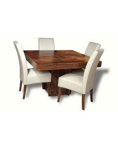 Dakota Cube Dining Table & 4 Madrid Dining Chairs : Madrid - Cream