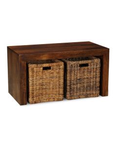 Dakota Coffee Table with Rattan Baskets