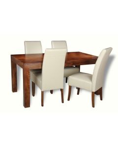 Dakota 160cm Dining Table & 4 Madrid Chairs (3 Colours) - In Stock