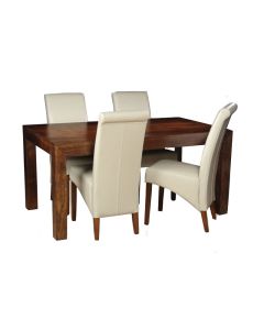 Dakota 160cm Dining Table & 4 Rollback Chairs (4 Colours) - In Stock