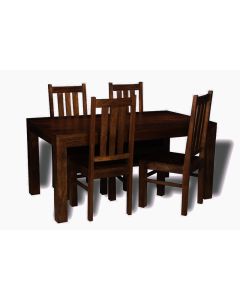 Mango Wood 160cm Dining Table & 4 Chairs - In Stock