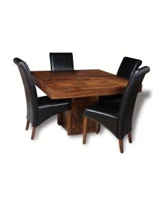 Dakota Cube Dining Table and 4 Rollback Chairs