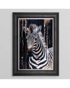Golden Zebra Framed Art - In Stock