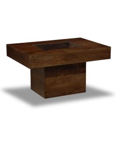 Mango Wood Small Glass Topped Coffee Table - In Stock