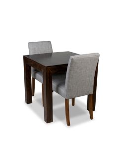 80cm Mango Wood Dining Table & 2 Milan Fabric Chair