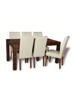 Mango Wood 180cm Dining Table & 6 Barcelona Chairs