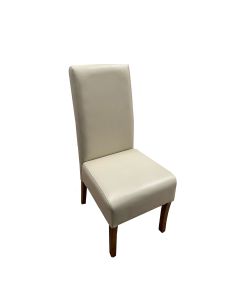 Ex Display Cream Leather Madrid Dining Chair (T182)