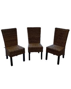 Ex Display set of 3 Rattan Rollback Dining Chairs (T252)