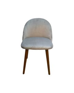 Ex Display French Grey Zena Velvet Chair (T289)