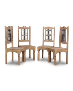 Set of 4 Jali Natural Dining Chairs - In Stock