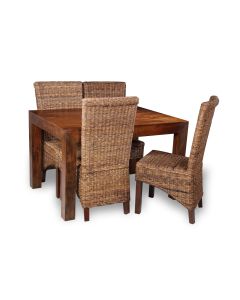 Dakota 120cm Dining Table & 4 Havana Chairs : Rattan - Rollback