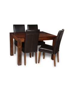 Dakota Dining Table & 4 Barcelona Chairs : Barcelona - Brown