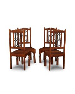 Set of 4 Jali Dining Chairs - In Stock