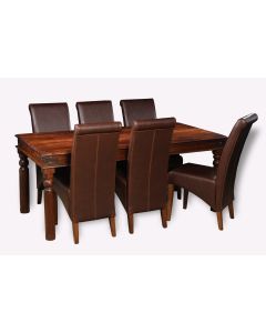 Jali 180cm Dining Table & 6 Rollback Chairs