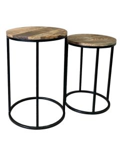 Industrial Side Table Tall - In Stock