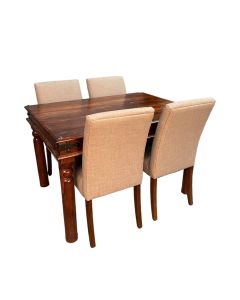 Jali 120cm Dining Table & 4 Milan Dining Chairs