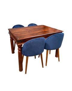Jali 120cm Dining Table & 4 Zena Dining Chairs