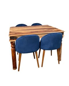 Jali 120cm Dining Table & 4 Zena Dining Chairs