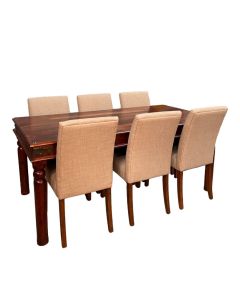 Jali 180cm Dining Table & 6 Milan Fabric Dining Chairs