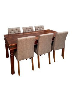 Jali 180cm Dining Table & 6 Milan Button Dining Chair