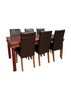 Large Jali Dining Table & 6 Barcelona Chairs