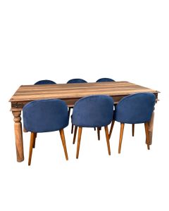 Jali Natural 180cm Dining Table & 6 Zena Dining Chairs