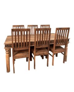 Jali Natural 180cm Dining Table & 6 Jali Natural Dining Chairs