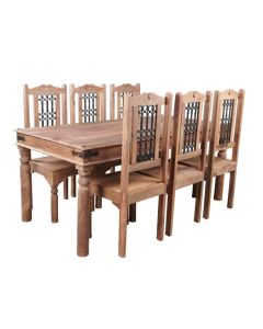 Large Jali Natural Dining Set