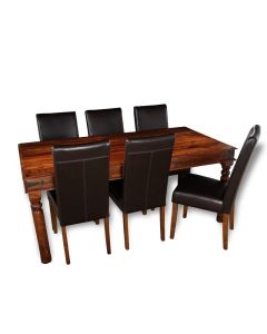 Large Jali Dining Table & 6 Barcelona Chairs