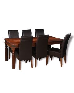 Large Jali Dining Table & 6 Madrid Chairs