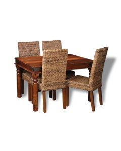 Small Jali Dining Table & 4 Havana Chairs