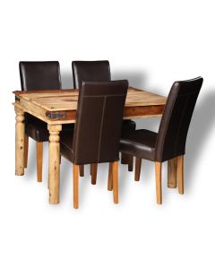 Small Jali Light Dining Table & 4 Barcelona Chairs