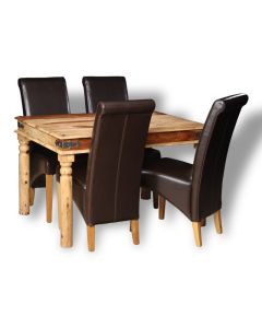 Jali Light 120cm Dining Table & 4 Rattan Chairs