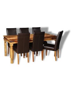 Large Jali Light Dining Table & 6 Barcelona Chairs