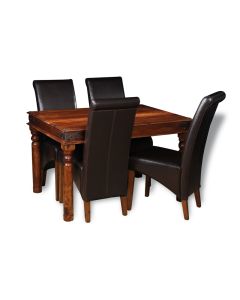 Small Jali Dining Table & 4 Barcelona Chairs