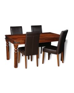 Jali Dining Table & 4 Barcelona Chairs